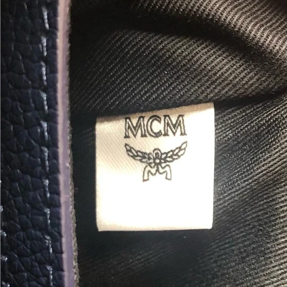 MCM NWT Navy Leather Floral Print Backpack w/Dust Bag display picture 1